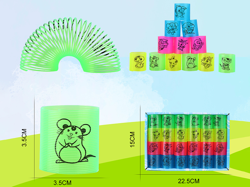 Transparent Four Colors Pad Printing 12 Zodiac Animals Rainbow Circle 24PCS