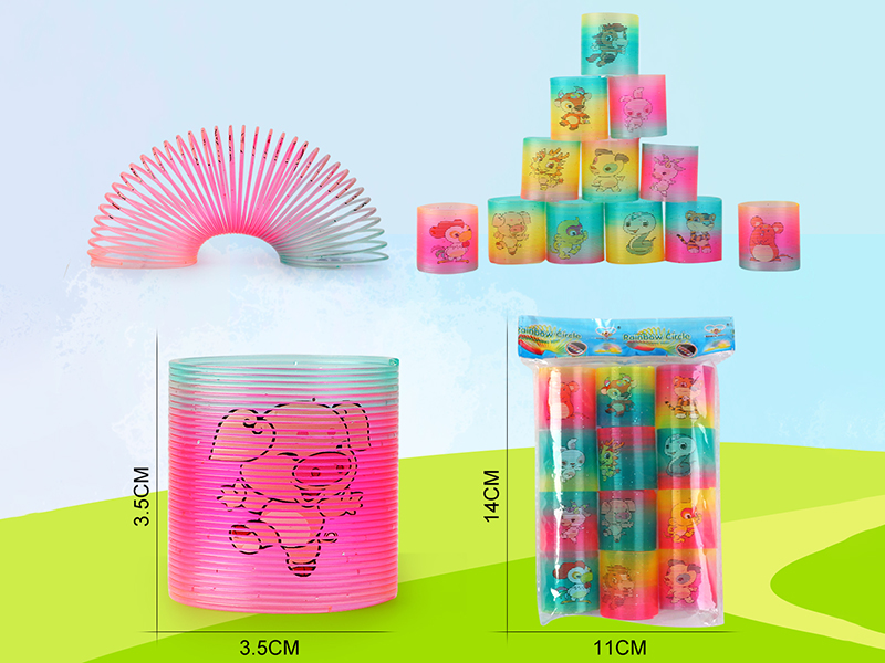 Heat Tranfer Printing 12 Zodiac Animals Rainbow Circle 12PCS