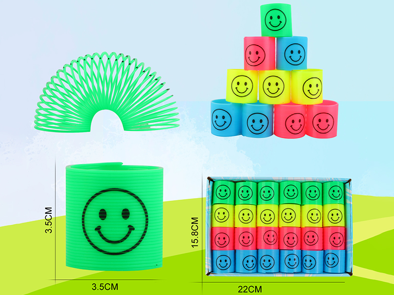 Solid Color Pad Printing Smiley Face Rainbow Circle 24PCS