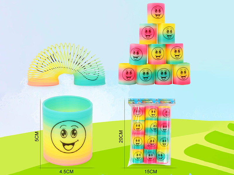 Pad Printing Smiley Face Rainbow Circle 12pcs