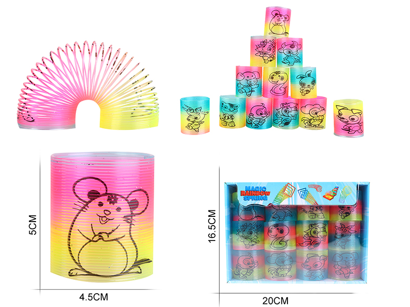 Pad Printing 12 Zodiac Animals Rainbow Circle 12PCS