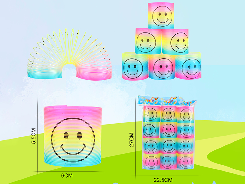 Pad Printing Smiley Face Rainbow Spring 12PCS