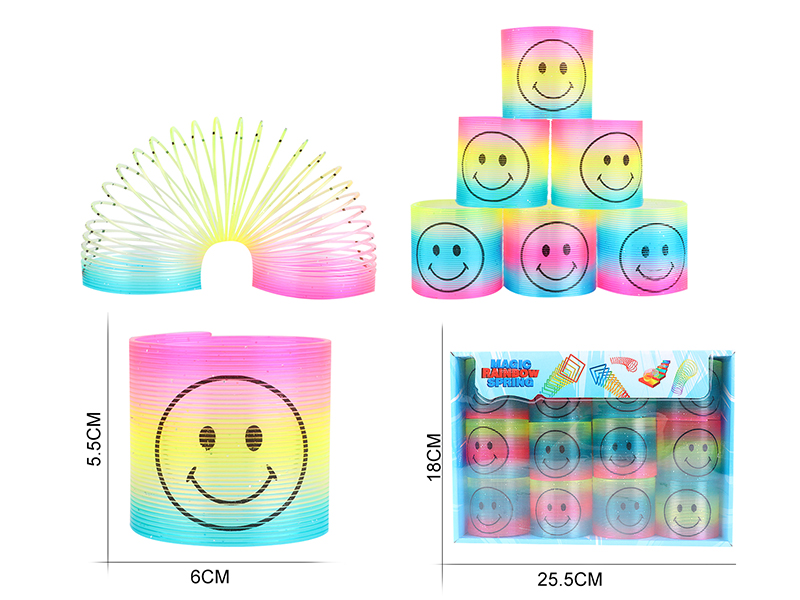 Pad Printing Smiley Face Rainbow Spring 12PCS