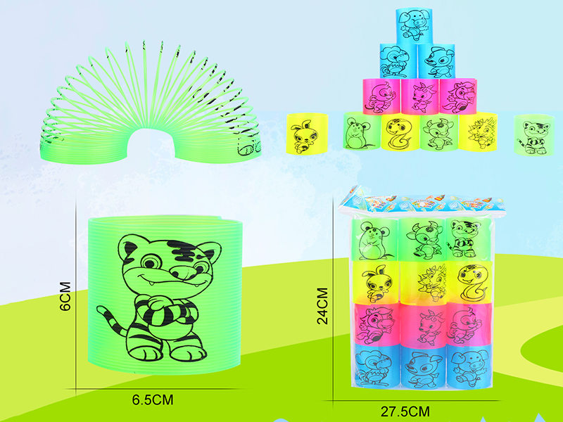 Transparent Four Colors Pad Printing 12 Zodiac Animals Rainbow Circle 12PCS