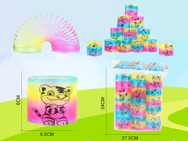 Pad Printing 12 Zodiac Animals Rainbow Circle 12PCS