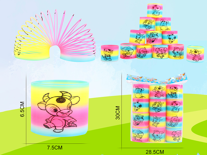 Pad Printing 12 Zodiac Animals Rainbow Circle 12PCS