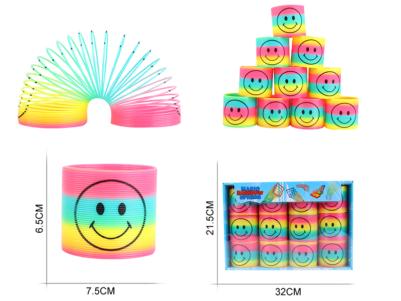 Pad Printing Smiley Face Rainbow Spring 12PCS