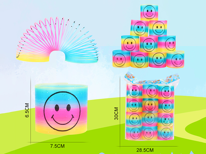 Pad Printing Smiley Face Rainbow Spring 12PCS