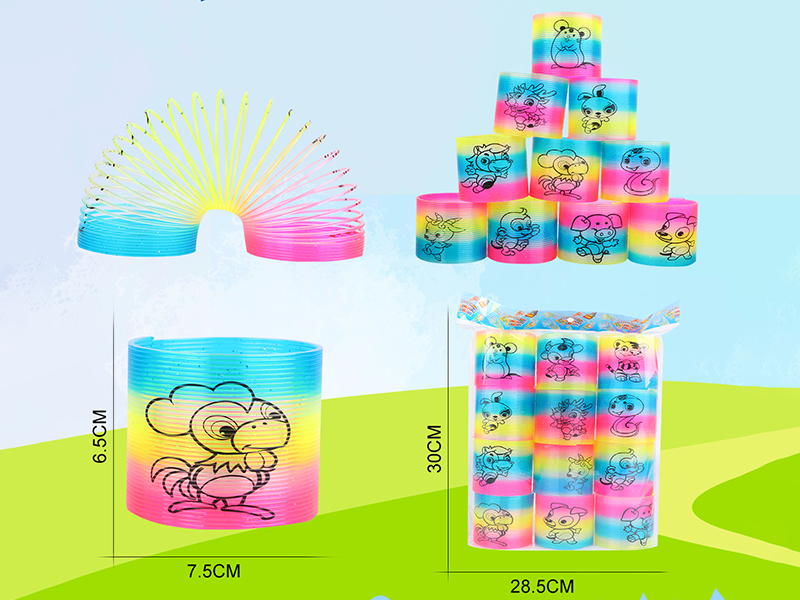 Pad Printing 12 Zodiac Animals Rainbow Circle 12PCS