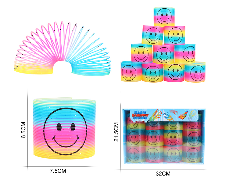 Pad Printing Smiley Face Rainbow Spring 12PCS