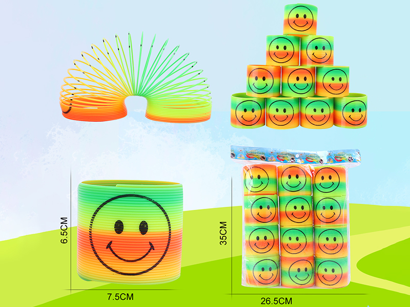 Pad Printing Smiley Face Rainbow Spring 12PCS
