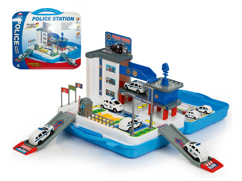 Police Set Track Parking Lot
