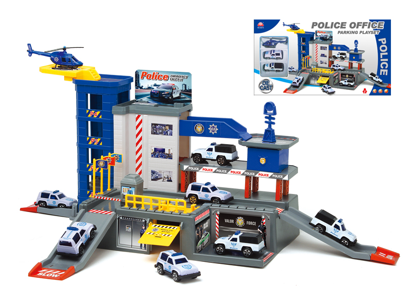 Police Set Track Parking Lot