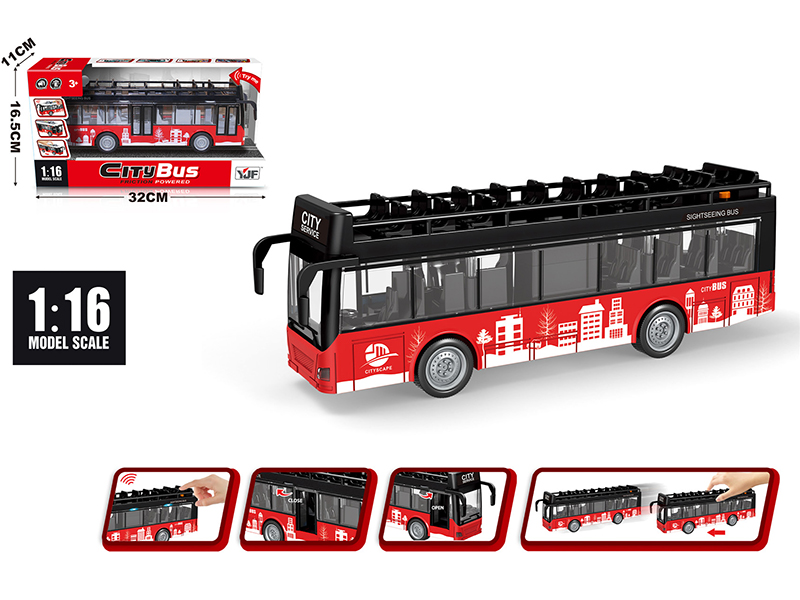1:16 Friction Double-Deck City Sightseeing Bus