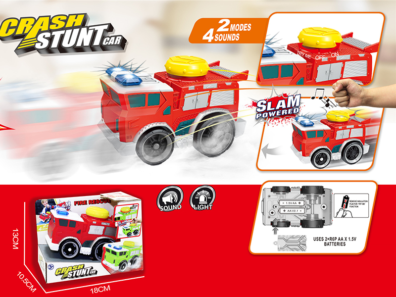 Slam Power Crash Stunt Car Electric Fire Engine