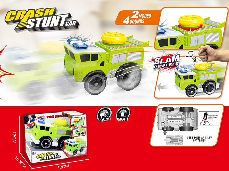 Slam Power Crash Stunt Car Electric Fire Engine