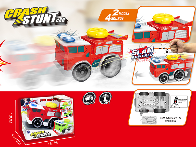 Slam Power Crash Stunt Car Electric Fire Engine