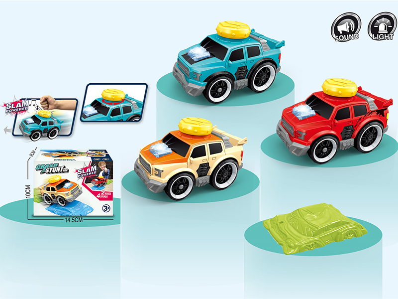 Slam Power Crash Stunt Car B/O Racing Car With Roadblock