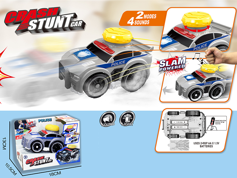 Slam Power Crash Stunt Car B/O Police Car