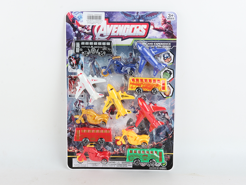 Avengers Assemble Slide Airplane 4pcs + Slide Motorcycle 4pcs + Slide Bus 4pcs