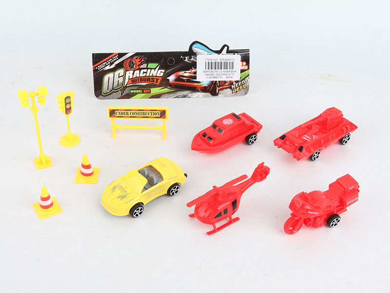 3 Slide Car + 1 Boat + 1 Airplane + Guidepost