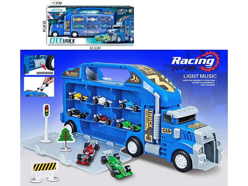 Storage Container Car With 6 Alloy Cars(Slide)
