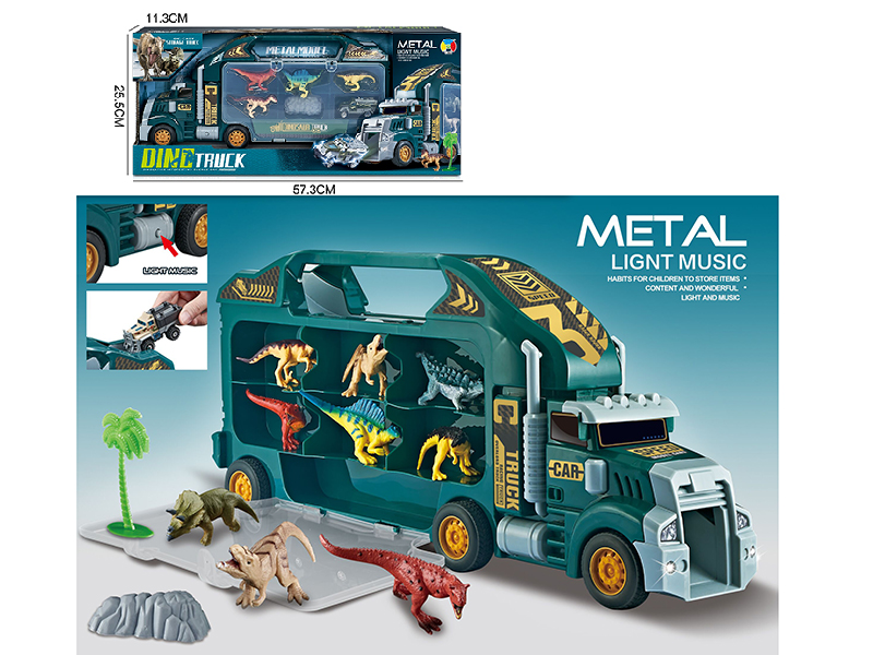 Storage Container Car With 4 Dinosaurs(Slide)