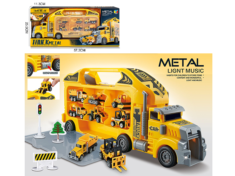 Engineering Series Storage Container Car With 6 Alloy Cars(Slide)
