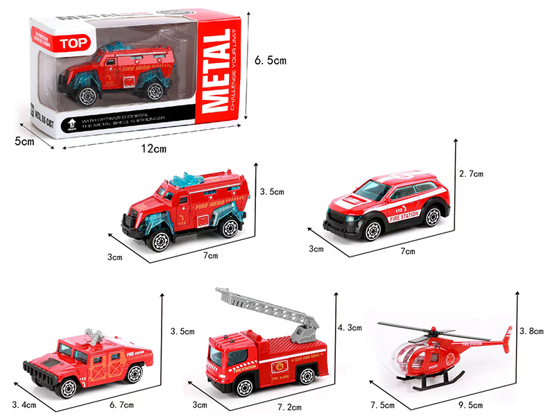 Slide Alloy Fire Engine 1pcs