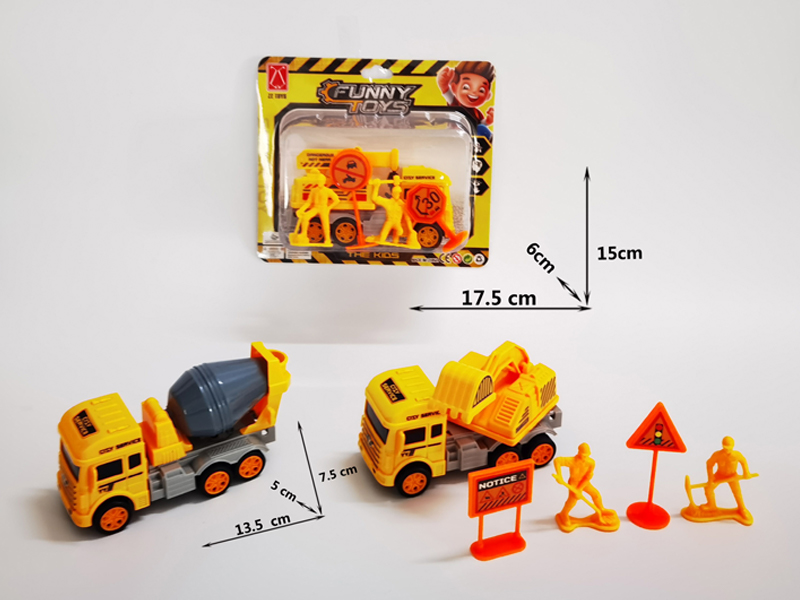 Friction Simulation Engineering Vehicle+2 Engineers+2 Road Signs