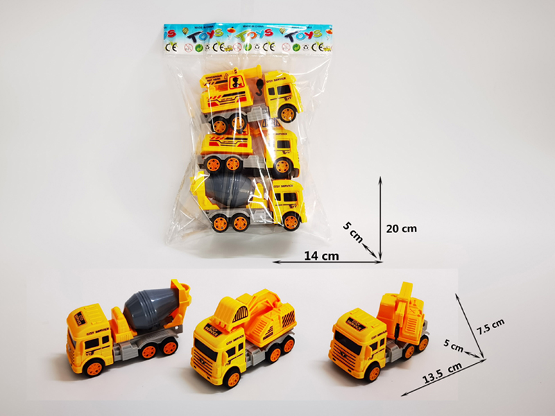 3PCS Friction Simulation Engineering Vehicle