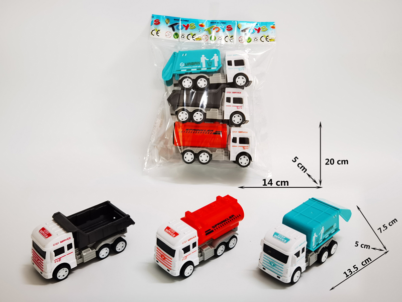 3PCS Friction Simulated Sanitation Vehicle