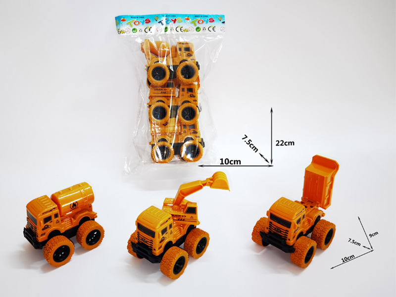 3PCS Friction Off-Road Engineering Vehicle