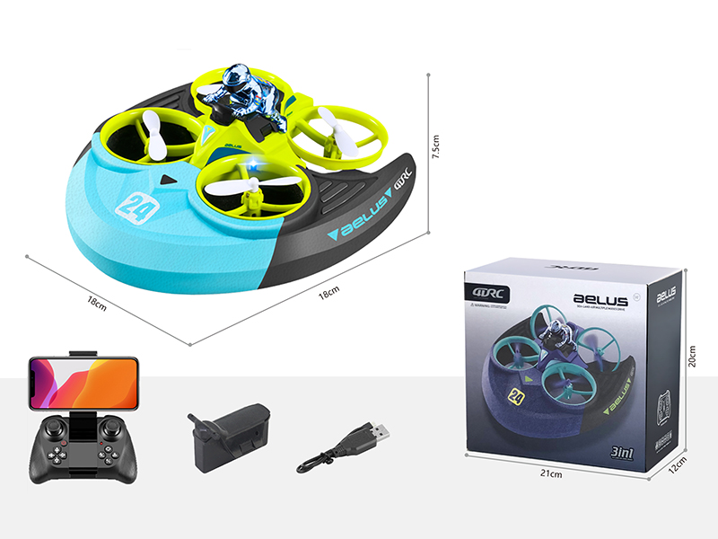 Sea, Land And Air Remote Control Four-Axis Fying Car