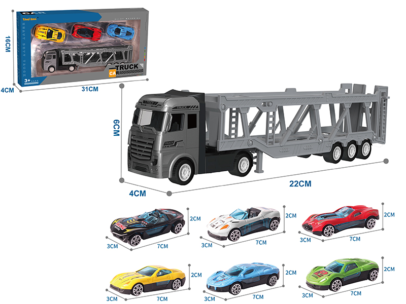 Alloy Car Transporter + 3 Alloy Cars