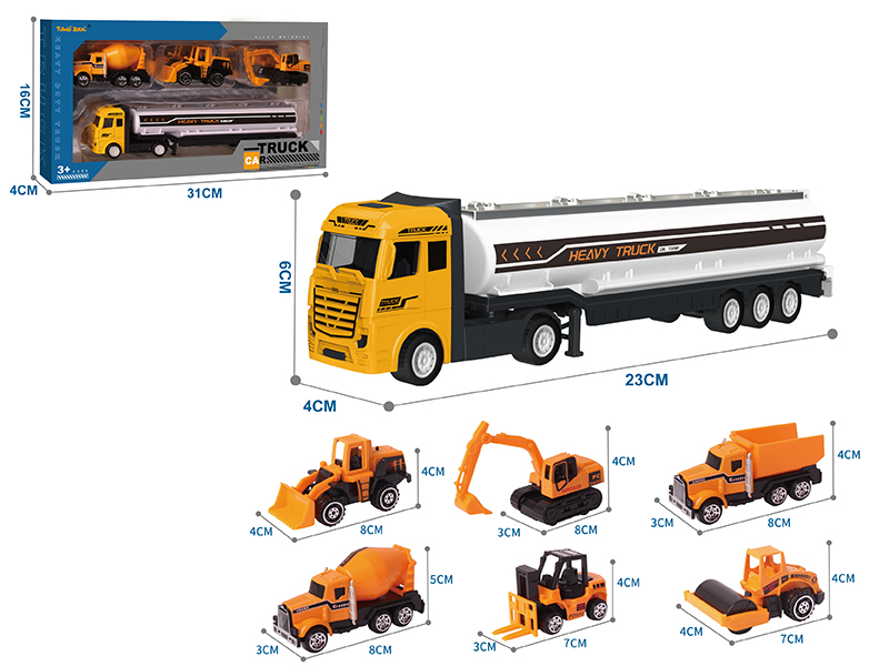 Alloy Oil Tank Truck + 3 Alloy Engineering Truck