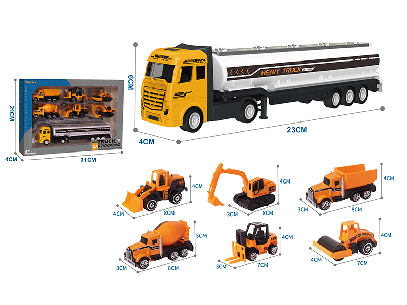 Alloy Oil Tank Truck + 6 Alloy Engineering Truck