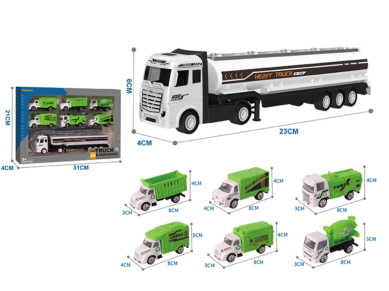 Alloy Oil Tank Truck + 6 Alloy Sanitation Truck