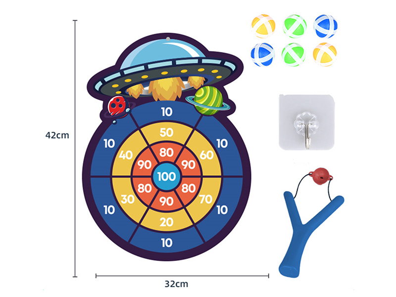 UFO Velcro Dartboard With Sticky Ball,Slingshot