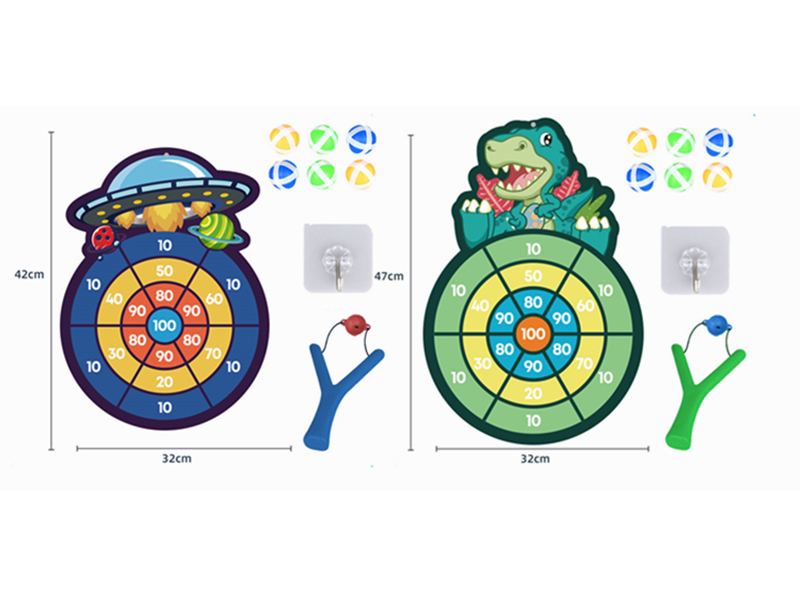 Dinosaur/ UFO Velcro Dartboard With Sticky Ball,Slingshot