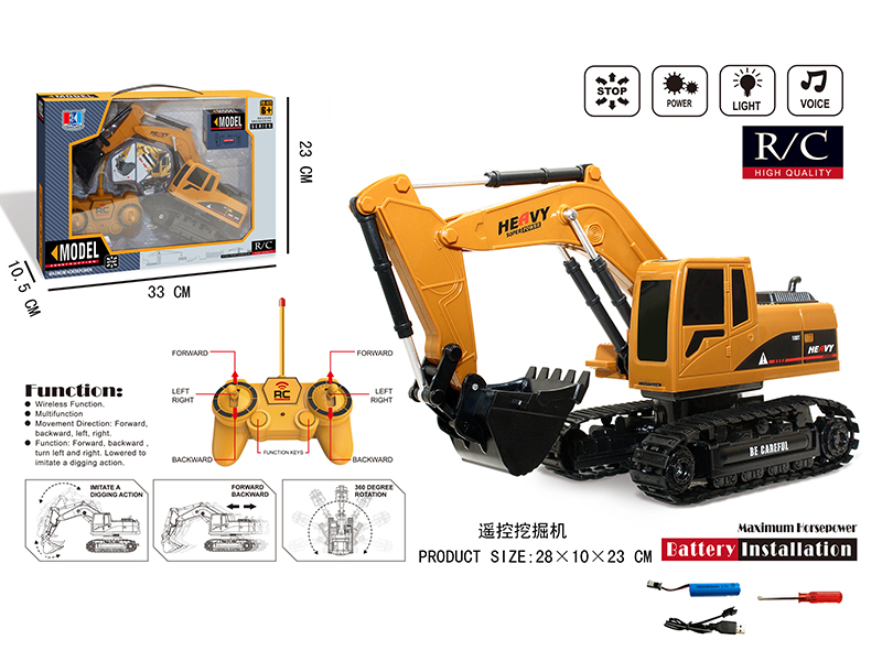 Remote Control Excavator With Light And Music