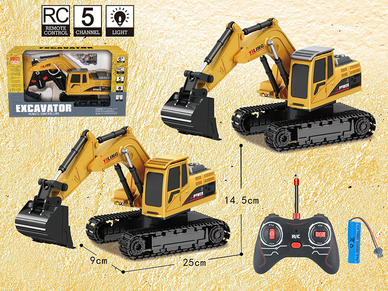 1:24 5-Channel Remote Control Excavator