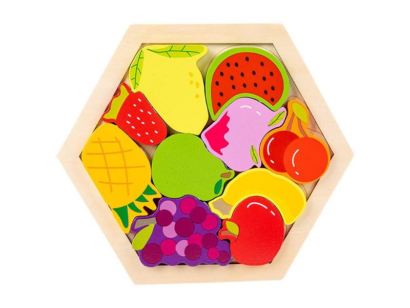 2 In 1 Wooden Puzzle - Fruit