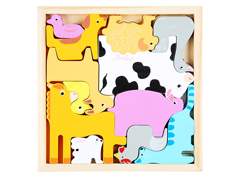 2 In 1 Wooden Puzzle - Farm Animals