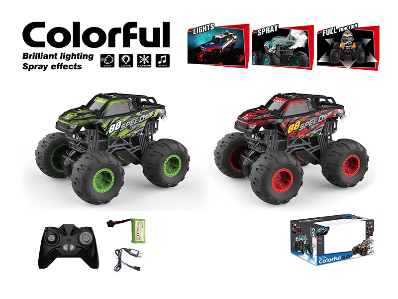 2.4G 1:16 R/C Bigfoot Off-Road Vehicle (Spray Light Music)