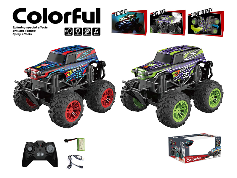 1:18 2.4G R/C Stunt Spray Car With Light And Music