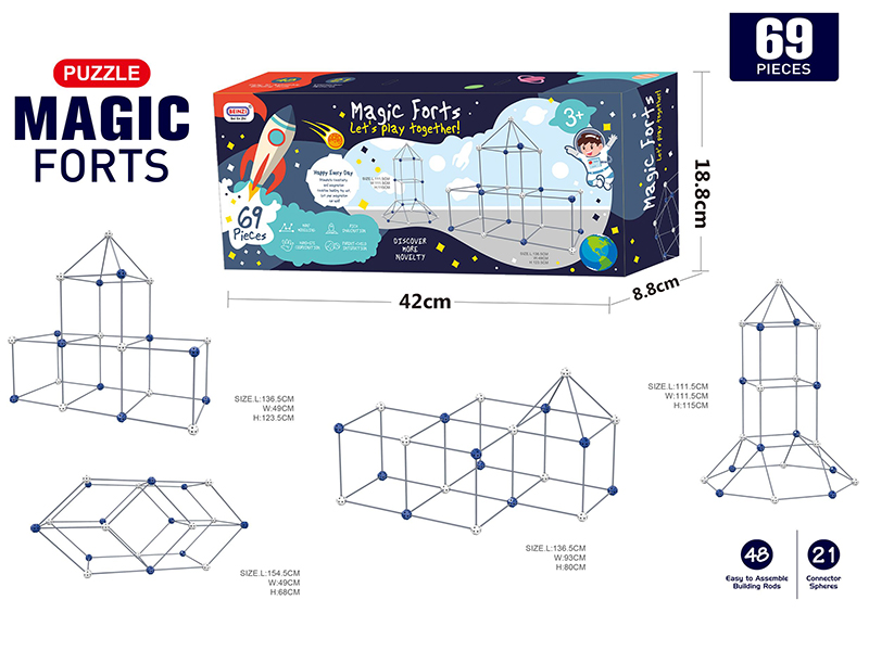 DIY Castle Building Blocks/DIY Tent (69PCS)