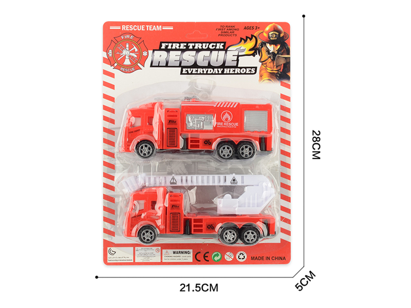 2PCS Friction Simulated Fire Truck