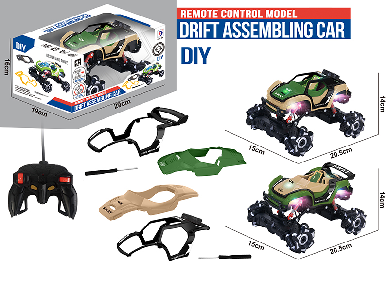 1:16 6-Channel Remote Control Model Drift Assembling Car With 4 Flash Lights