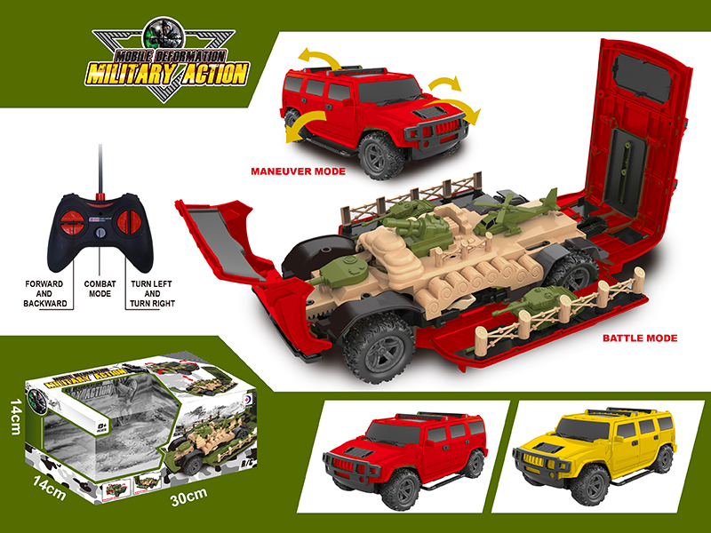 Remote Control Simulated Hummer With One-Button Deformation,Lights